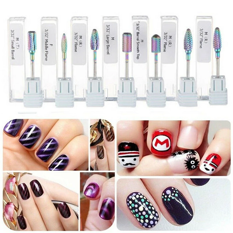 

Rainbow Coating Tungsten Carbide Polishing Head Suitable for Electric Manicure Nail Drill Accessories Bits Nail Files