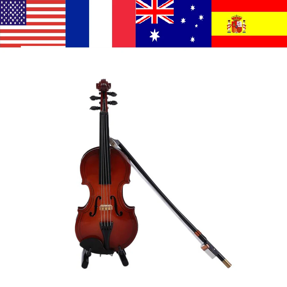 

Wooden Mini Violin Model Display Musical Ornament Craft Home Office Decor Birthday Gift Anniversary Mini Violin Model