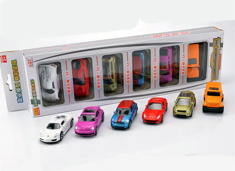 [Temila] автомобильная парковочная коробка для хранения сплава Роскошная мини-модель автомобиля навес для автомобиля игрушечный гараж Коллекционная модель дети ребенок подарок - Цвет: 6Pcs cars