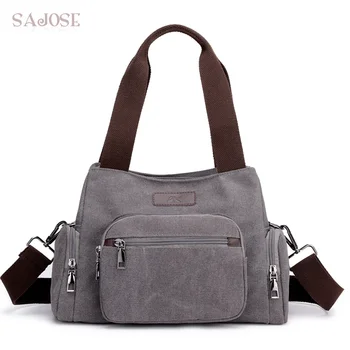 

Simple Women Casual Canvas Bag Hand Bags for Girl Female Travel Tote Handbag Designers Lady Gray Shoulder Women's Messenger Bags