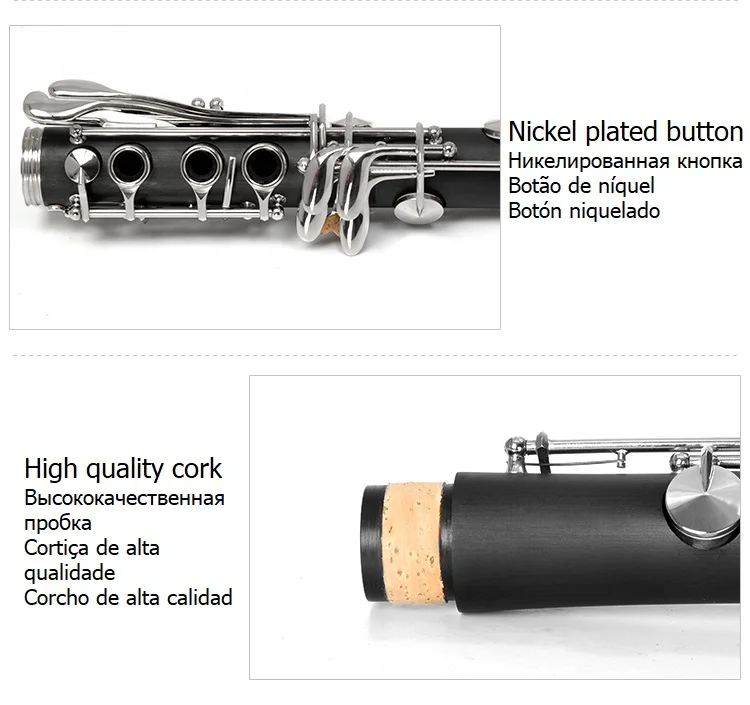 Начинающий Bb 17 ключ высокого качества кларнет капля B играющий кларнет музыкальный инструмент бакелит никелированный падающая Мелодия B кларнет