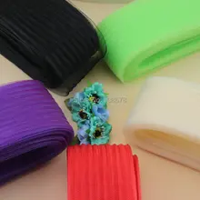 7 см Сетка рябь простая вуаль очарование лошадь грива ткань сетки косы лента 100 ярдов/лот#31 цвет