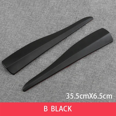 2pcs Car Front Rear Bumper Protector Guard Strip Rubber Scratch Sticker Black White Carbon Universal Adhesive Auto Lip Splitter - Цвет: B Black