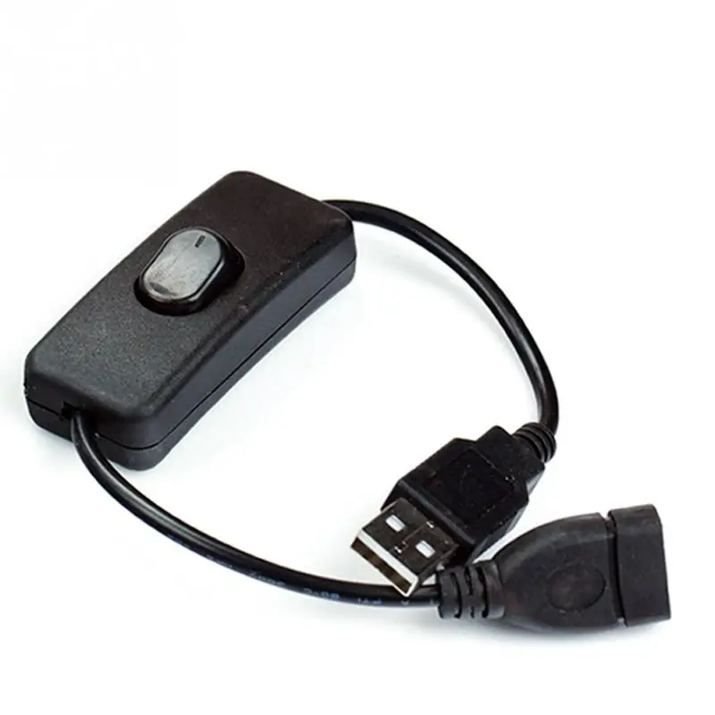 كابل يو اس بي 28 سنتيمتر USB 2.0 وذكر إلى أنثى تمديد موسع الأسود كابل مع التبديل على قبالة كابل ل مروحة كمبيوتر اكسسوارات