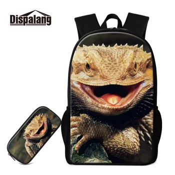 

Lizard Printed School Backpack Bulk Bookbag Dropshipping No Minimum Order Animal Bagpack Cute Satchel for Children Pencil Case
