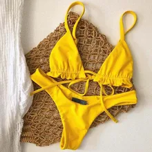 

Women Ruffle Bikini 2019 Swimsuit Women Beach Bathing Suit Bikinis Set Swimwear Thong Biquini Woman Swimsuit Swimming Suits