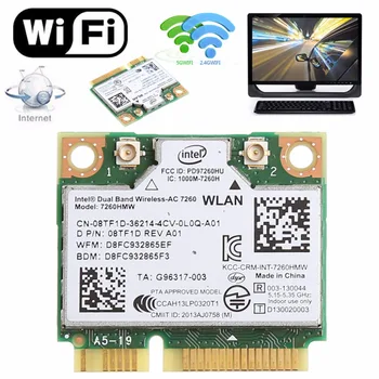 

tablet-876M Dual Band 2.4+5G Bluetooth V4.0 Wifi Wireless Mini PCI-Express Card For Intel 7260 AC DELL 7260HMW CN-08TF1D