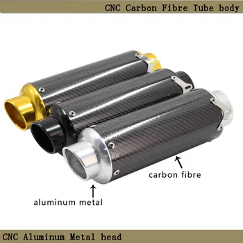 

Universal 51MM Motorcycle Real Carbon Fiber MUFFLER EXHAUST For Harley Honda Yamaha Suzuki BMW KTM Kawasaki Yamaha Moto