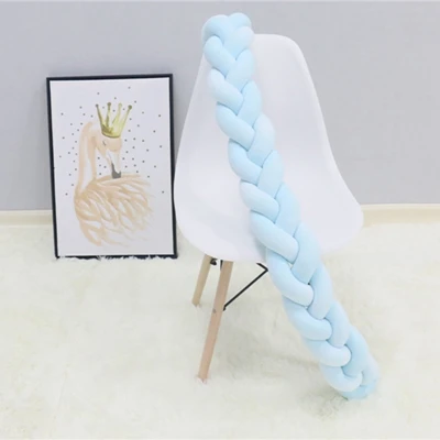 Long knotted braid pillow new nordic style woven long knot ball baby bed bumper newborns crib room decorative pillows kids stuff - Color: D-4M