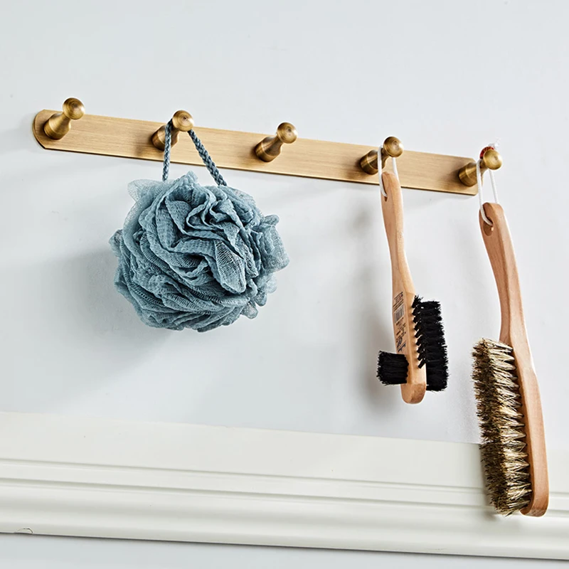 

SRJ Copper Coat Hook European Style Antique Coat Hook Wall-Mounted Coat Hook Behind Bedroom Living Room Door Home Clothing Hook