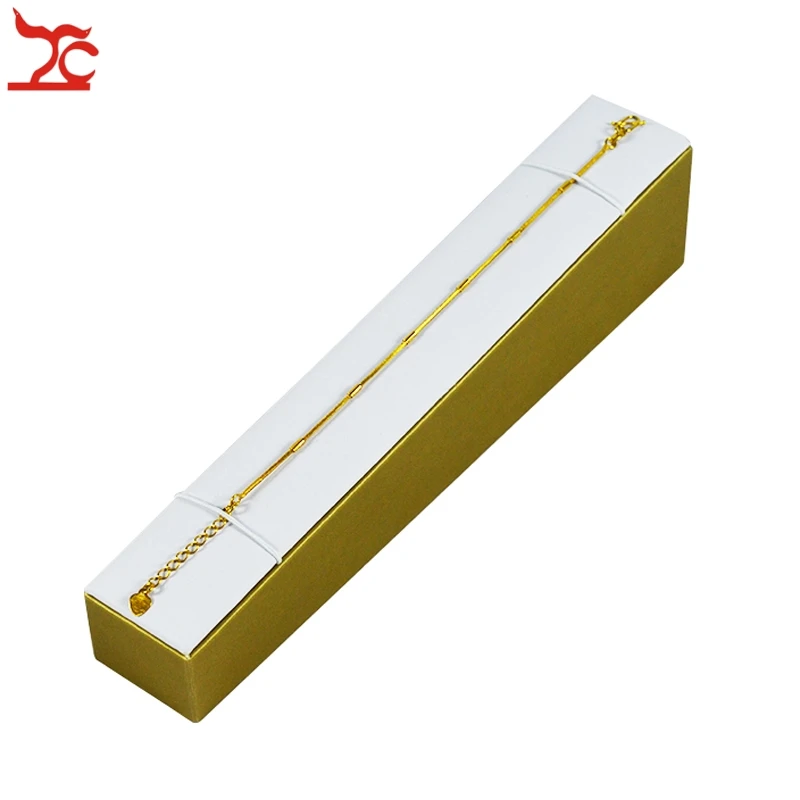 

Fine Jewelry Display Elastic Holder Fashion Gold and White PU Bracelet Anklet Storage Organizer Display Stand 22*4*5cm