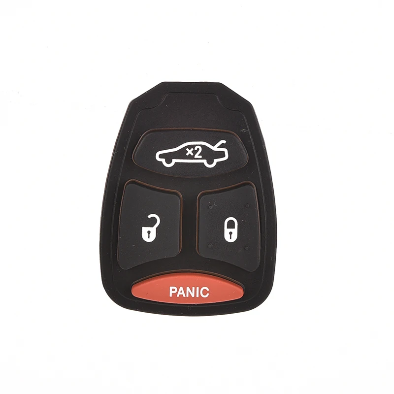 

For Jeep Key Shell Car Accessories 1Pcs New Black 4 Button Remote Car Key Fob Replacement Rubber Pad Repair For Chrysler Dodge