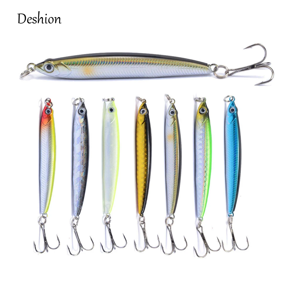 

Deshion Sinking Pencil Fishing Lure 10g 70mm Lures Treble Hooks Slim Hard Artificial Bait Fishing Lures Wobblers