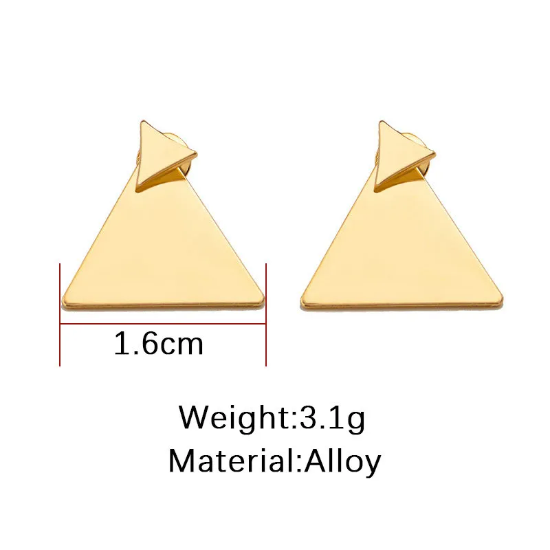 Двухсторонние треугольные серьги-гвоздики для женщин, простая серьга геометрической формы для девушек, друзей, ювелирное изделие, подарок Brinco