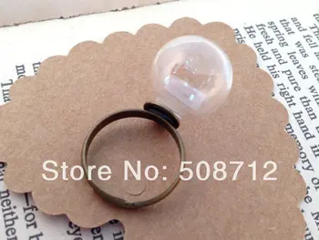 

20sets 16mm Glass Globe opening 4mm with rings base Terrarium Bottle Ring Apothecary Bottle Anitique Style Jewelry Supplies