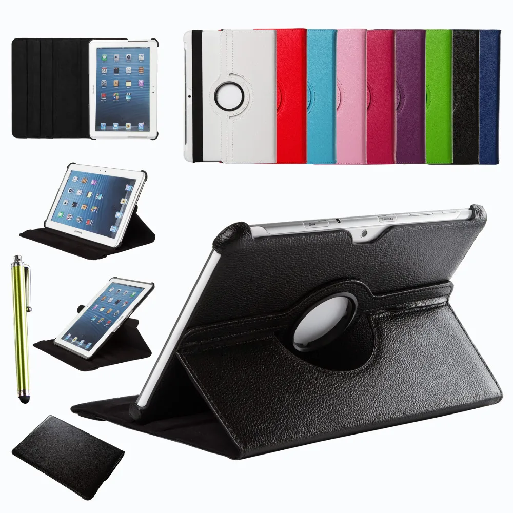 Funda de piel sintética giratoria inteligente para Samsung Galaxy Tab 2, Protector de pantalla pulgadas, P5100, P5110, P7500, P7510, 360|case apple iphone 4|case pdaircase bike -