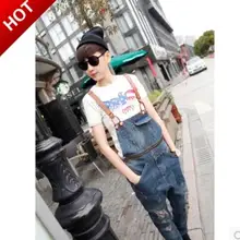 M-xxl Мужской подростковый модный тренд мужской велосипедный комбинезон Прямой Тонкий Спагетти Ремень Цельный Джинсовые брюки с дырками костюмы