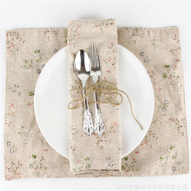 

Placemat Insulation Mat Dining Table Mat Popular Print Fabric Linen Heat Kids Table Napkin Fabric Country Placemats