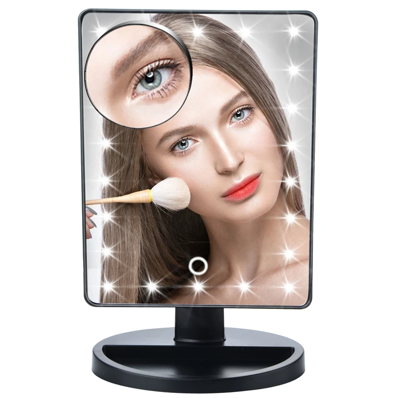 Зеркало для макияжа с 10 кратным увеличением и 22 светодиодный лампами|makeup mirror