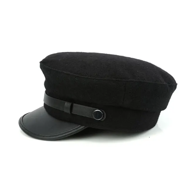 2018 Men's Winter French Style Wool Beret Beanies Hat Vintage Wide Brim