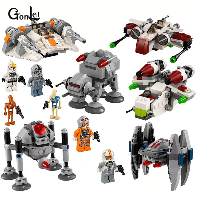 

StarWars Spaceship Microfighters Bricks Millennium Falcon X Wing Fighter Building Blocks Toys Compatible with leGoINGly Warships