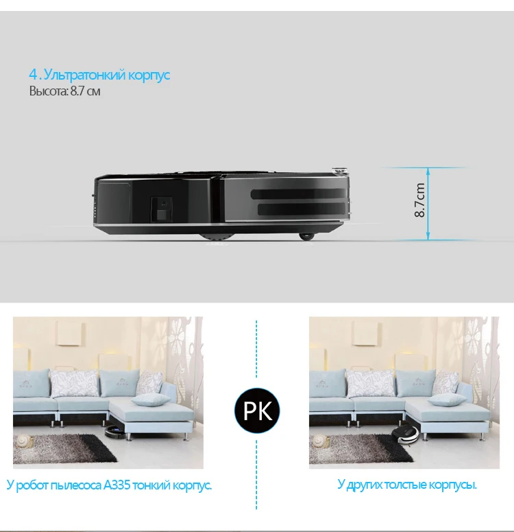 Прямо c России) многофункционально A335 робот пылесос(вакуумная уборка,стерилизация, тряпка, подметание), LCD cенсорный дисплей, расписание, виртуальная стена,мощный для дома,колесо,щетки,батарей
