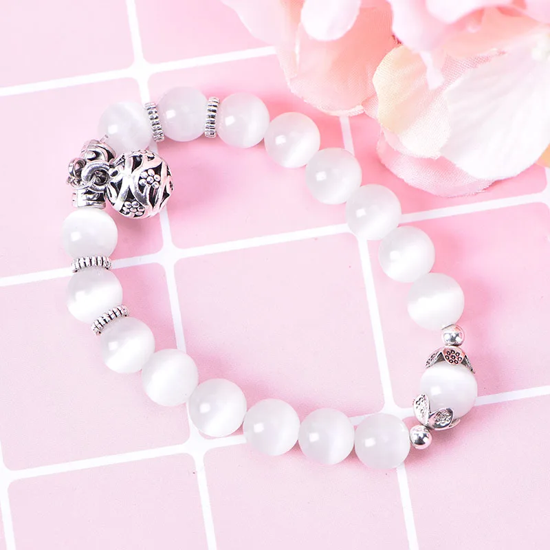 

2018 Fashion 1PC Weight Loss Bracelet Magnet White Cat Eye Beads Bracelet Lucky Pendant Therapy Anklet Health Care Hot