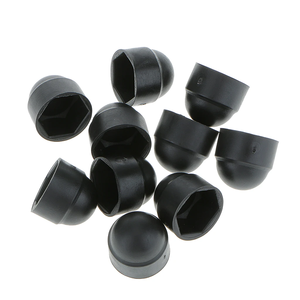 SM SunniMix 20 Pcs M8 14x15mm Black Dome Bolt Nut Protection Caps Cover for Hexagon Screws 