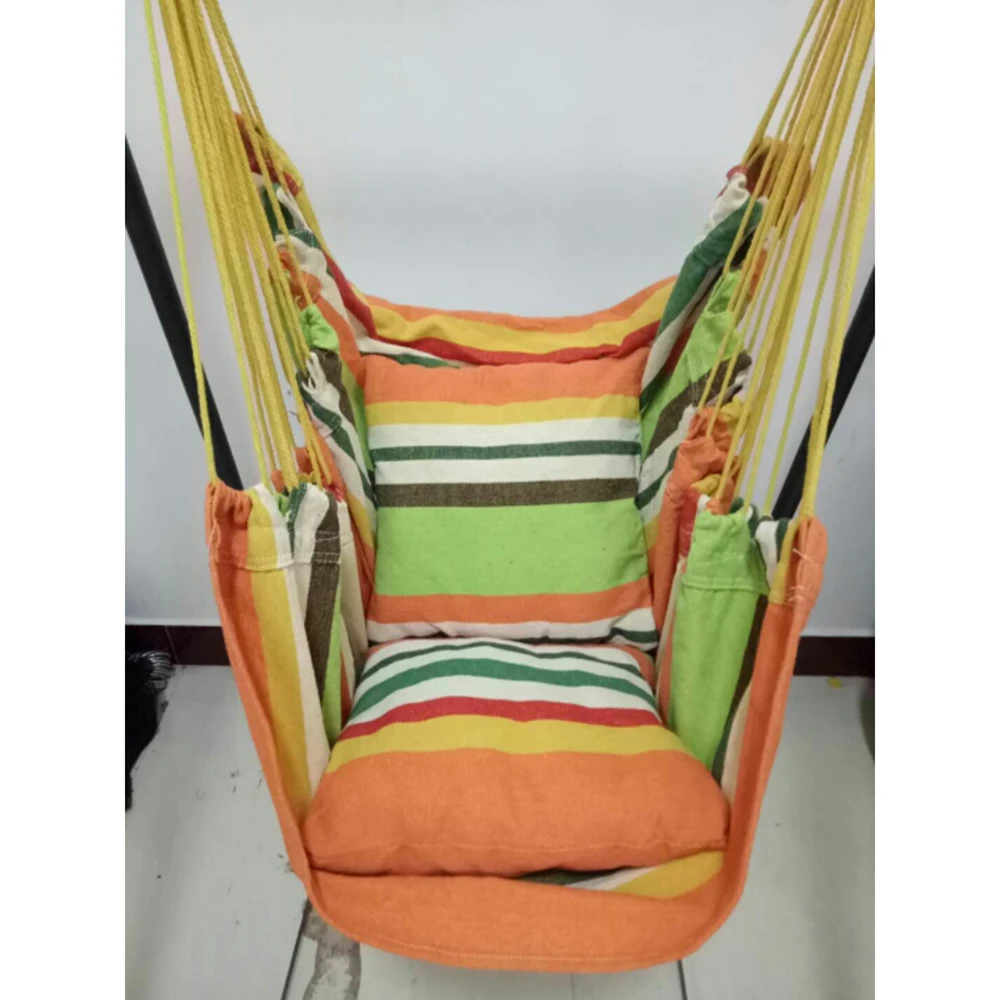 Hammock Chair Hanging Chair Swing Chair Seat For Indoor Outdoor Garden New(not include the wooden stick and Metal frame