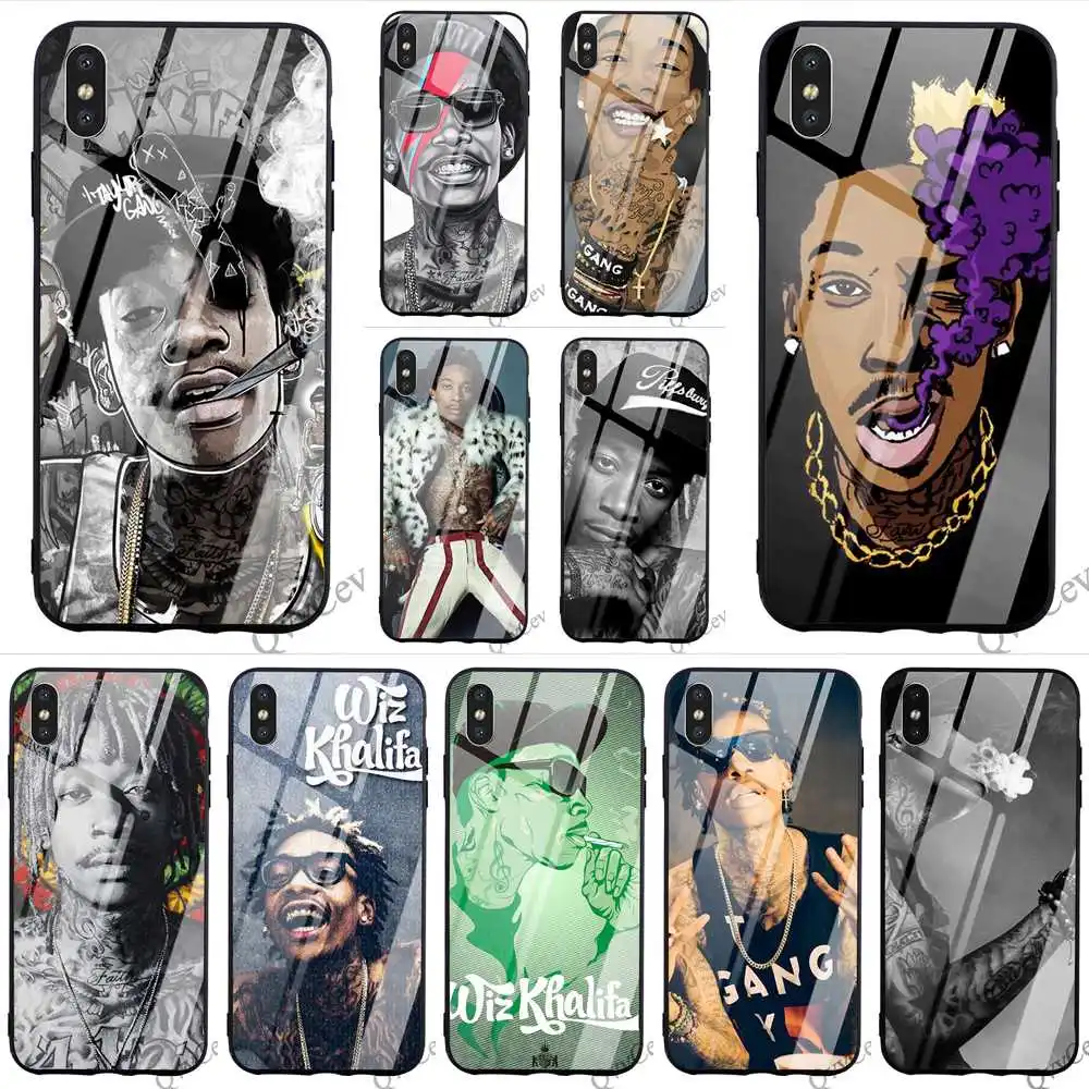 

Hybrid Wiz Khalifa Tempered Glass Phone Cover for iPhone 6S Plus Case 8 XR X 7 6 5 5S SE Xs Max Shell
