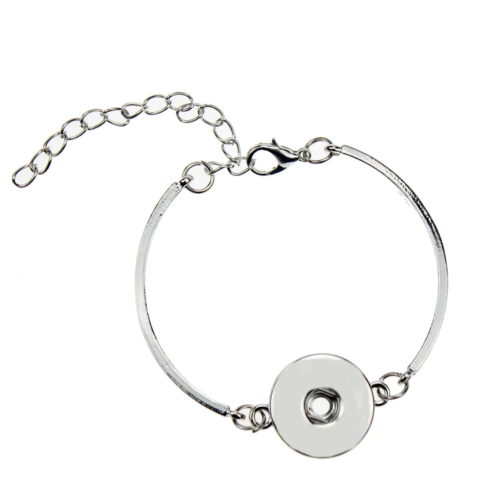 

Copper Gold Silver Snap Bracelet For Women Men Fit DIY 18mm Snap Buttons Jewelry Snap Button Bracelet Bangles