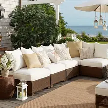 Всепогодная домашняя мебель Удобная уличная мебель из ротанга садовый диван