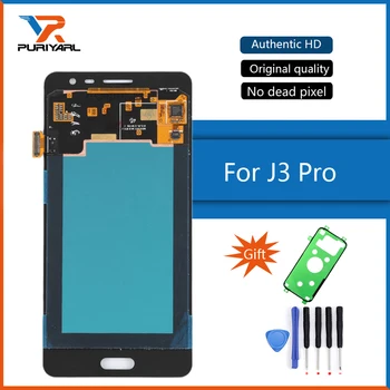 

AMOLED LCD For Samsung Galaxy J3 Pro J3109 J3110 J3P J3119 LCD Display Touch Screen Digitizer Replacement Brightness Adjustment