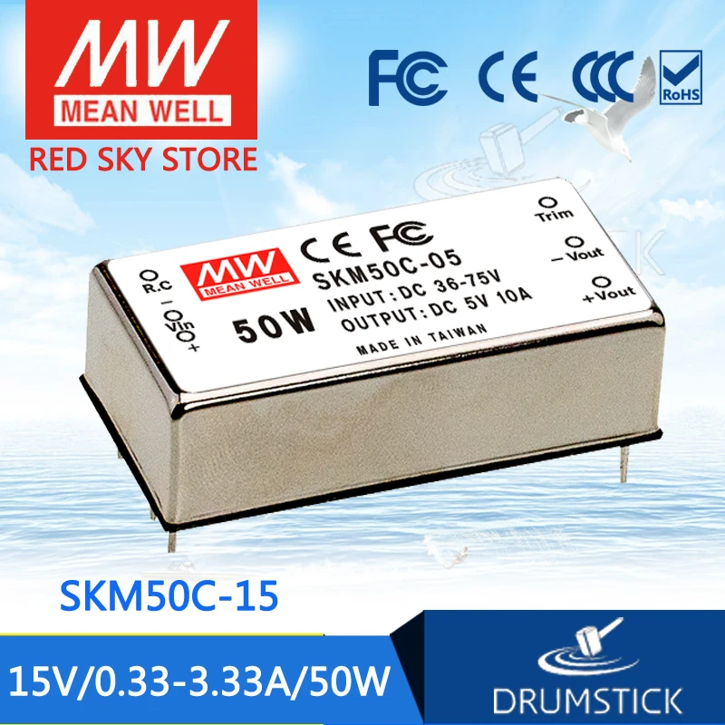 

MEAN WELL SKM50C-15 15V 3.33A meanwell SKM50 15V 50W DC-DC Regulated Single Output Converter