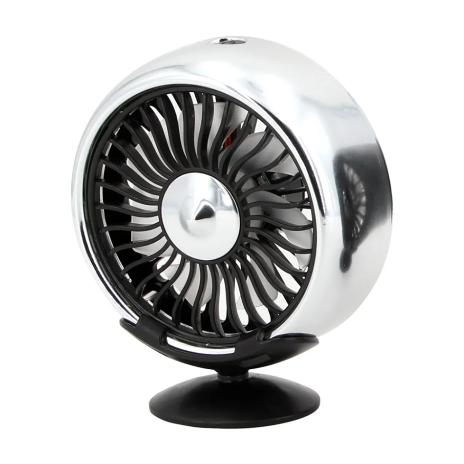 

12V Car Fan with USB cable 360 degree rotatable Adjustable Fan speed independent switch Low Noise Cooling Air fan Car vent