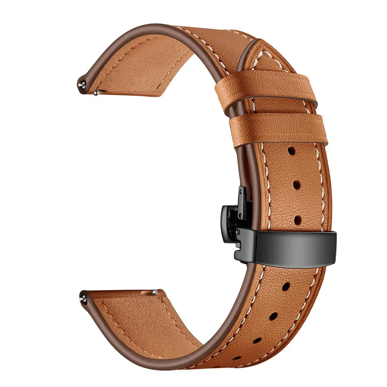 Кожаный ремешок для часов для samsung Шестерни S3 Frontier/Классические Galaxy 46 мм ремешок с пряжкой "Бабочка", 22 мм сменный ремешок на запястье ремень