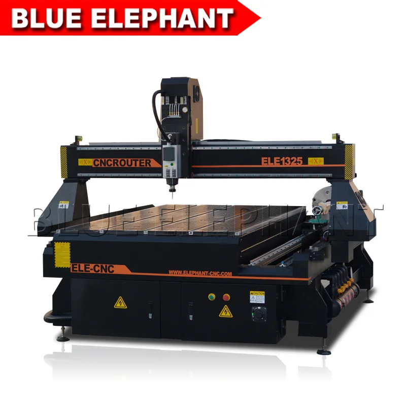 

1325 Woodworking CNC Router With Rotary Device 4 Axis 4.5kw Italy spindle China Manufacture