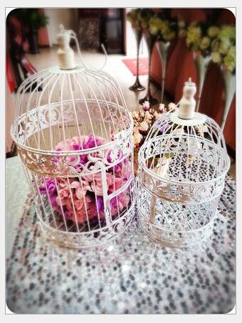 Home Decor Bird Cage Metal European Style Birdcage Creative Decoration Blackboard Wall Mural Storage Metal Bird Cage For Wedding Or