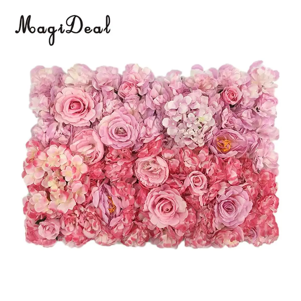 Artificial Flower Roses Wall Panel Wedding Stage Backdrop Home Shop Window Decorative Forals 7 Colors Pick