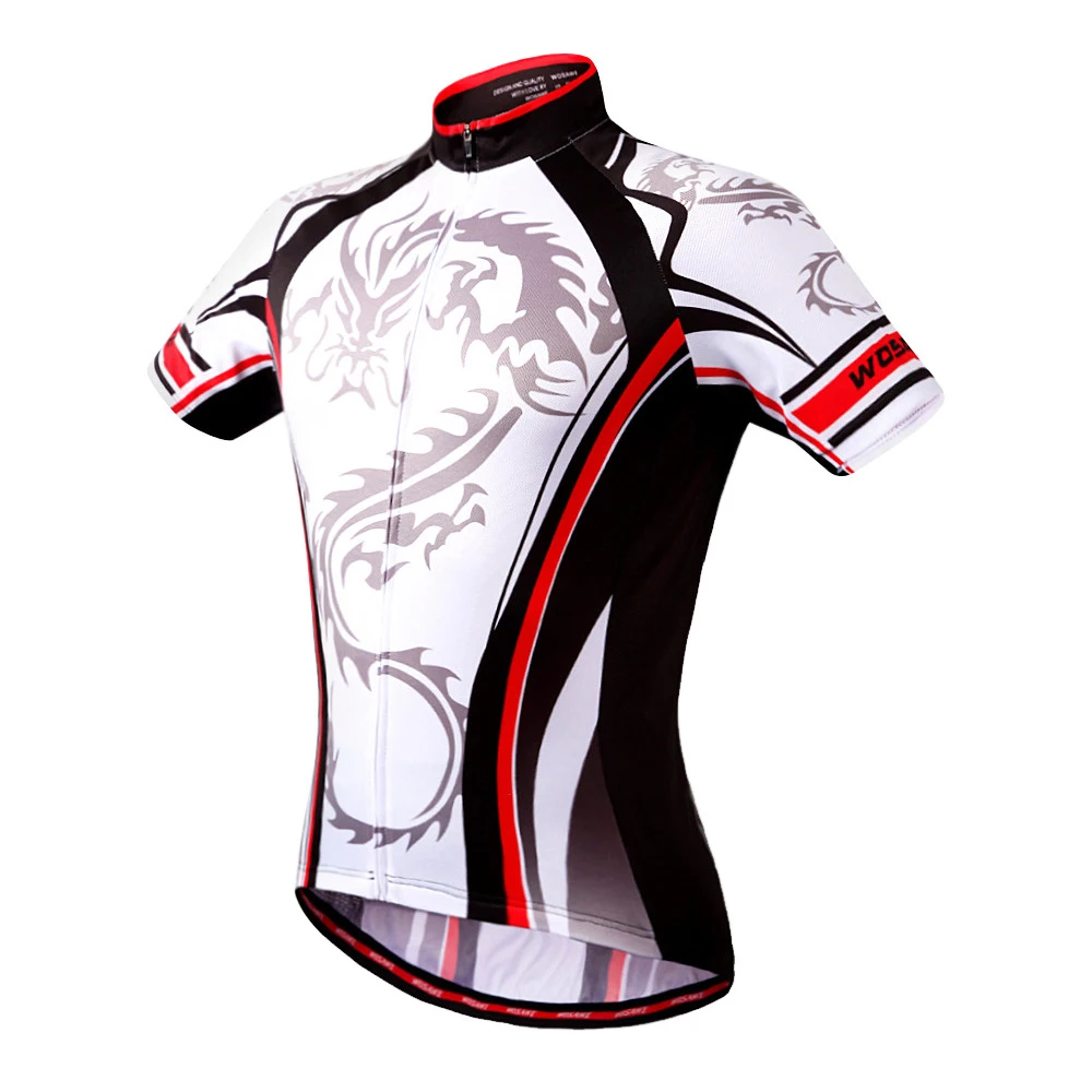 Murah Wosawe Pria Sepeda Jerseys Pendek Camisa Ciclismo Preto E Branco Bersepeda Jersey Clotheing Motorcross MTB Menjalankan Kebugaran Reflektif