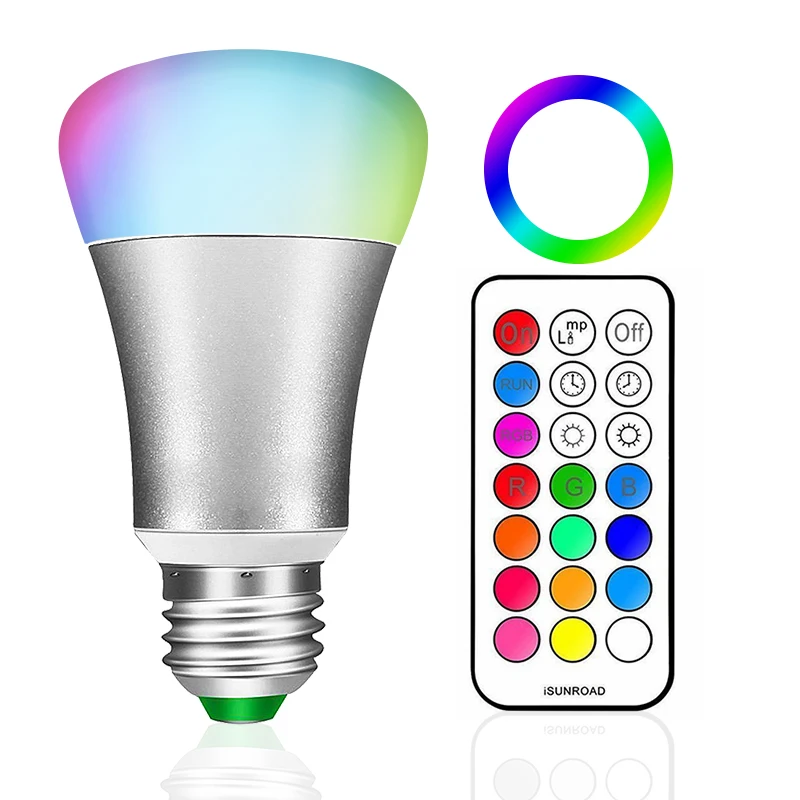 E27 RGB LED лампы 10 Вт светодиодные лампы 110 В 220 В 12 Цветов Дистанционное Управление светодиодный свет для украшения дома этап Освещение RGBW