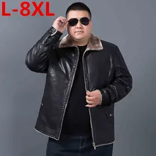 Plus size 10XL 8XL 6XL 5X Winter Mens Genuine Leather Jacket Brand Clothing Sheepskin Coat Rex Rabbit Fur Parka with Mink Collar