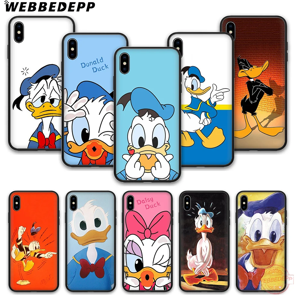 WEBBEDEPP Дональд Дак Мягкий силиконовый чехол для телефона iPhone 5 6 7 8 Plus X XS XR Max.11 11peo
