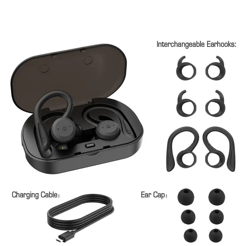 

TWS Wireless earphone IPX7 Waterproof earbuds Dual Microphone Sports Headphones Bluetooth earphone 5.0 sports headset for phone
