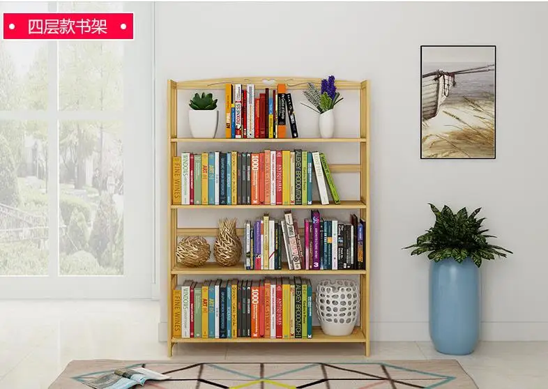 2 слоя бамбука книжный шкаф сильные прочные простые чистая книга стеллаж для хранения