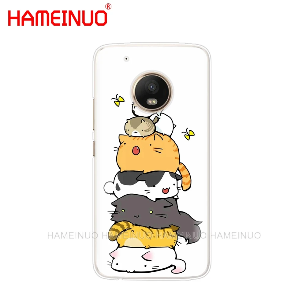 HAMEINUO Kawaii Molang с рисованным аниме собаки кошки кожаный чехол для мобильного телефона чехол для Motorola Moto x4 C G6 G5 G5S G4 Z2 Z3 PLAY PLUS - Цвет: 42805