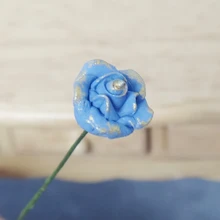 12 шт./лот масштаб 1:12 синие розы Bluelover Цветочная ваза для кукольного домика миниатюрный один дюйм для обеденного стола Декор Пейзаж