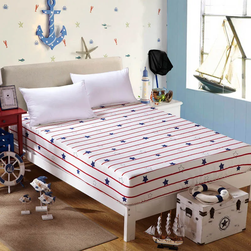 DecorUhome 100% хлопчатобумажная простыня для кровати в полоску с рисунком флага мягкая