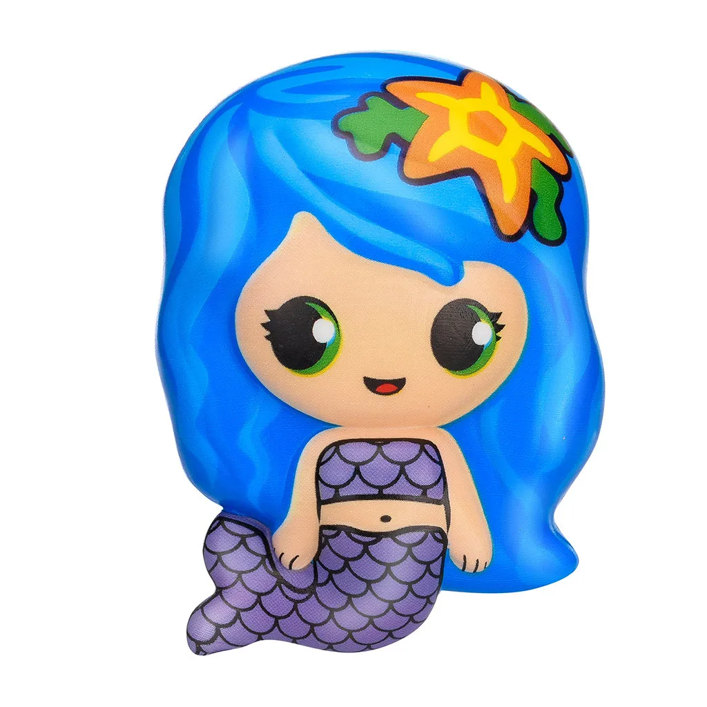 Сжимаемые мягкие сжимаемые игрушки Kawaii очаровательная игрушка Русалка медленно
