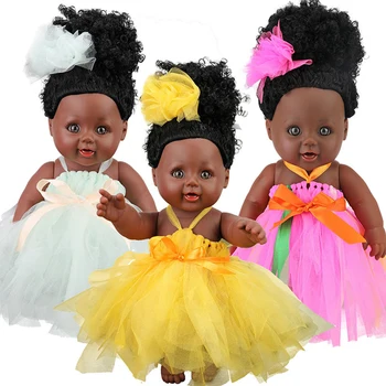 

1/12 Scale Baby Doll For 12 inch 30cm African American Play Dolls Girls Black Skin Dolls for Girl Kids Birthday Gift